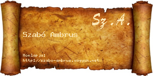 Szabó Ambrus névjegykártya